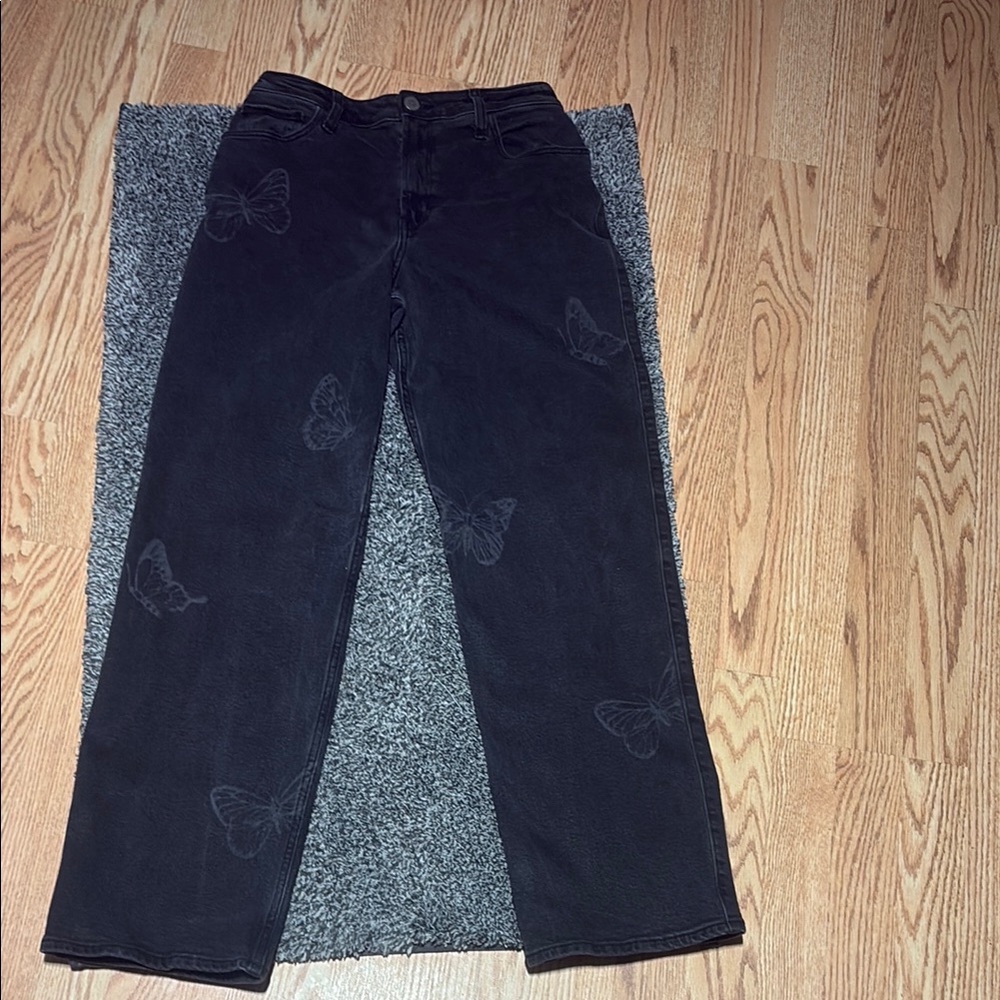 Hollister Black Jeans with Butterfly Design